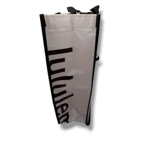 Lululemon Reusable Shopper Tote Bag Unisex Large Black White Logo‎ Snap Button thumbnail 5