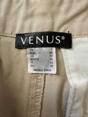 Venus women's khaki colored flat front chino shorts with pockets size 4 thumbnail 6