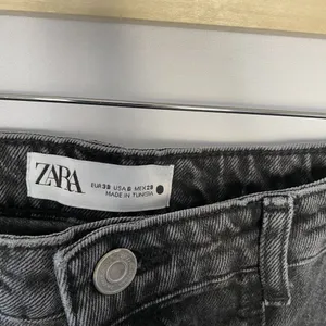 Zara black jeans cargo‎ pants denim many pockets women's size 6 casual boho thumbnail 3