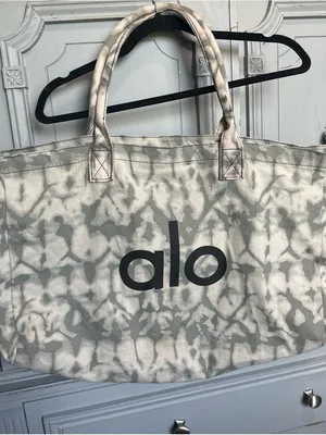 ALO Yoga Gray Tie-Dye Canvas Tote thumbnail 1