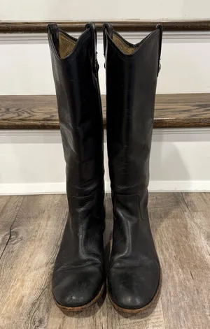 Frye Melissa Button Riding Boots Black Leather Women’s Size 8.5 Classic Tall thumbnail 5