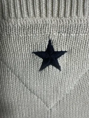 S253. Tommy Hilfiger Big Flag Logo Cream Cotton Crewneck Sweater thumbnail 5