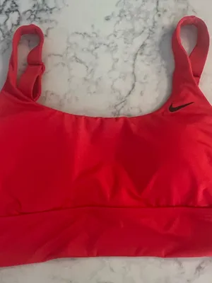 Nike Essential Scoop Neck Midkini Swim Top Women XL Light Red NESSA229 NWT thumbnail 2