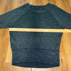 We The Free People Charcoal Gray Oversized Knit Top Sweater Womens M relaxed thumbnail 7