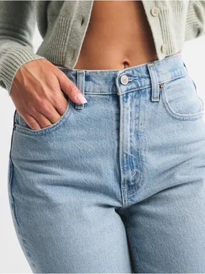 Abercrombie & Fitch Curve Love Ultra High Rise 90s Straight Jean Size 28 (6 Reg) thumbnail 5