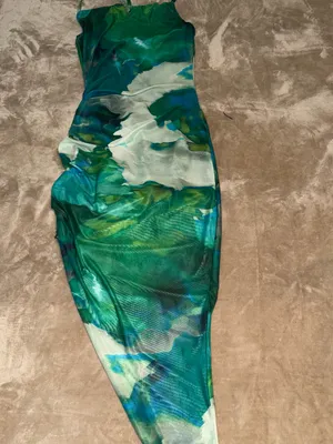 Green & Teal Abstract Midi Dress thumbnail 2