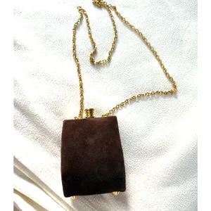 Inge Christopher Purse Clutch Crossbody Bag Small Faux Suede Gold Chain thumbnail 4