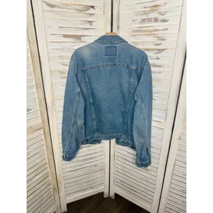 VINTAGE LEVI STRAUSS Women's XL Denim Jean Button Trucker Jacket Heart Patches thumbnail 4