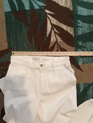 Pilcro Anthropologie Womens Size 28 Wide Leg White Jeans Stretch Coastal thumbnail 11