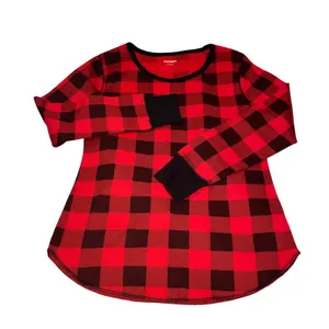 Old Navy Pajama Set Women L Red Buffalo Plaid Thermal 2 Piece Set Holiday Cozy thumbnail 2