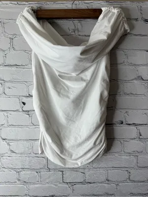 Abercrombie and fitch Women’s White Off-Shoulder Drape Top thumbnail 6