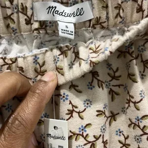 NWT Madewell Flannel Cream Pull-On Floral Tiered Mini Skirt Sz S thumbnail 8