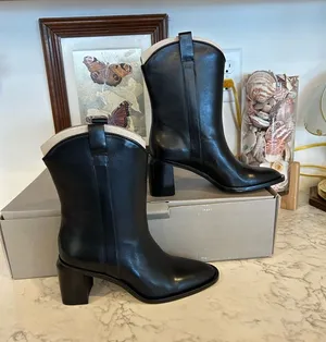 Everlane The Outlaw Boot Black‎ Western Stacked Heel Size 5.5 thumbnail 1