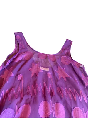 Victoria's Secret Gold Label Purple Pink Star Print Pajama Set Medium Women's thumbnail 2