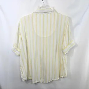 Martha Stewart Large Pajama Set Yellow White‎ Striped Rayon Short Sleeve 497 thumbnail 5