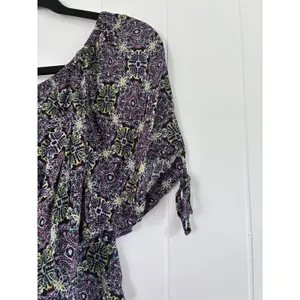 Free People Purple Kaleidoscope Medallion Off Shoulder Crop Top Shorts Set S/P thumbnail 4