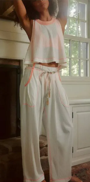 FREE PEOPLE NWT Weekender Lounge Set / Ivory Combo thumbnail 1