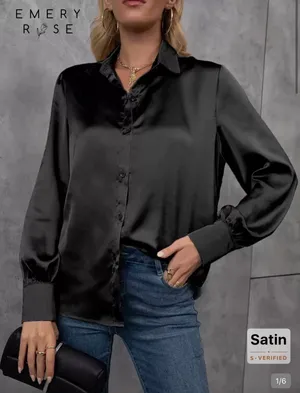 Shein Satin Button Blouse thumbnail 1