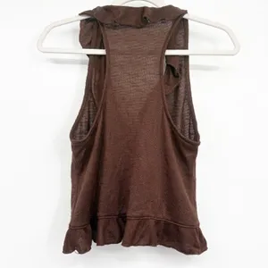 Kimchi Blue UO Womens Brown Trim Boho Fairycore Solise Ruffle Knit Tank Top S thumbnail 7