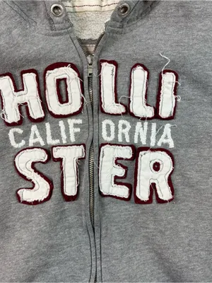 Y2k gray womens hollister zip up hooded sweatshirt thumbnail 4