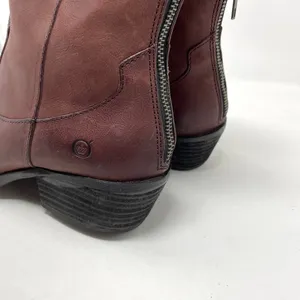 Born Wynd Short Ankle Leather Western Cowgirl Boots Booties Burgundy Women’s 8.5 thumbnail 6