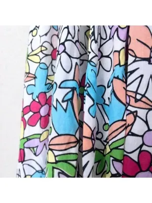 S/W/F Apron Maxi Dress S Lush Floss Multicolor Floral Square Neck Boho Tropical thumbnail 7