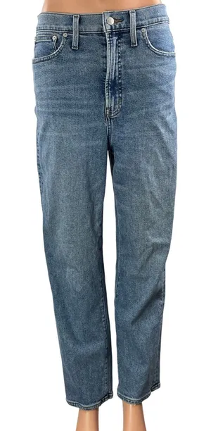 Madewell The Perfect Vintage Straight Cropped High Rise Denim Jeans Size 28 thumbnail 1