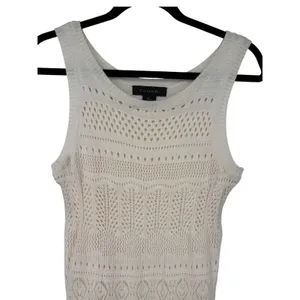 Tahari Womens Open Knit Sleeveless Maxi Dress Cream Size Small Resortwear Beach thumbnail 4