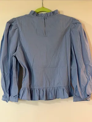 Rails Heyson  Light Blue Smocked Ruffle-Trim Blouse thumbnail 7