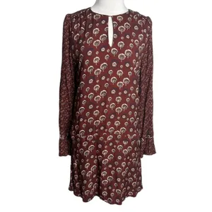 Warm‎ laurel floral dandelion print long sleeve dress thumbnail 2