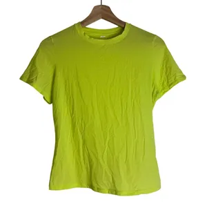 SKIMS Fits Everybody T-Shirt Women's Short Sleeve Daffodil Neon Yellow Size L thumbnail 1
