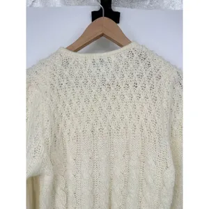 Vintage Robert Scott Ltd Cable Knit Button Cardigan Cream Sweater‎ Sz 34 Cottage thumbnail 4