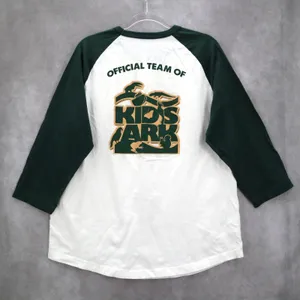 Sport Tek‎ White Green Mineritos Baseball Tee Tshirt Raglan Top L Large thumbnail 2