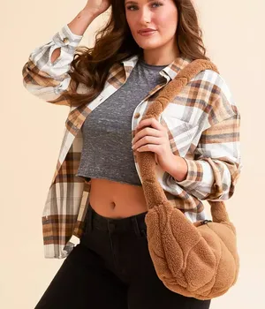 Street Level Brown Sherpa Sling Bag thumbnail 1