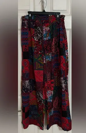 Colorful Patchwork Maxi Skirt Red Size L thumbnail 1