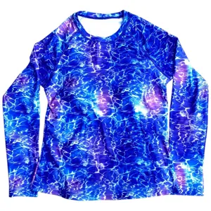 Davena rashguard purple blue swim top size Small S built-in bra nwt thumbnail 3