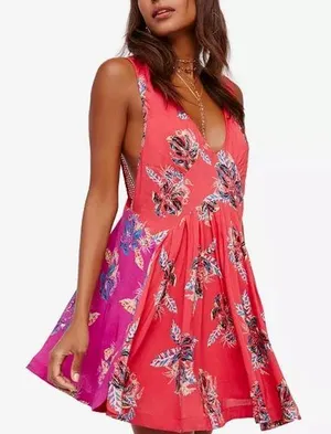 Free PeopleThought It Was A Dream Printed Mini Dress thumbnail 1