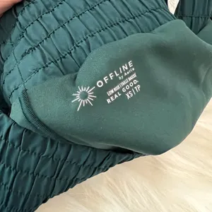 Offline by Aerie Skort Style Shorts XS Forest Green Biker Lined Pockets thumbnail 4