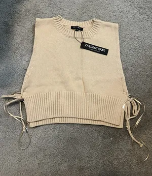 PaperMoon Tan Cutout Crop Top thumbnail 1