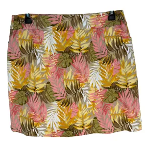 Coral Bay Womens Skort Tropical Leaf Print A-Line Pull‎ On Size L Shorts under thumbnail 10