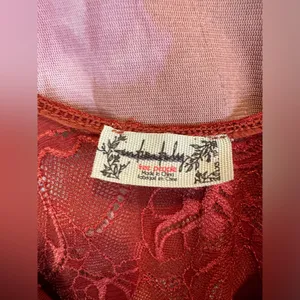 Free People Intimately‎ NWOT Undercover Printed Bodysuit Cherry Combo Top thumbnail 6