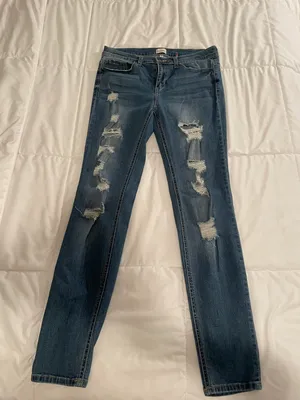 Ripped Skinny Jeans Blue Size 8 thumbnail 3