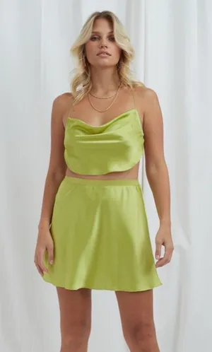 Et Clet Lime Green Two Piece Skirt Set thumbnail 8
