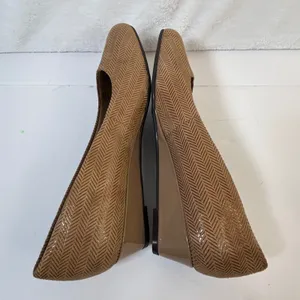 Trotters‎ Lauren Taupe Suede Herringbone Wedge Pumps Womens 8.5 N thumbnail 4
