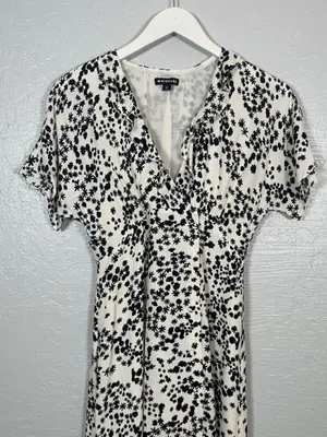 Whistles Women 4 White Black Floral Print Maxi Dress Button Front Ruffle Summer thumbnail 3