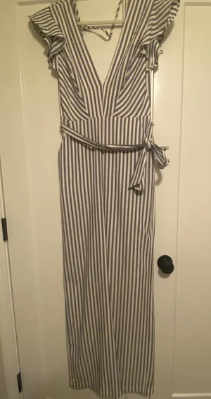 Striped Jumpsuit Shop 17 Blue White thumbnail 1