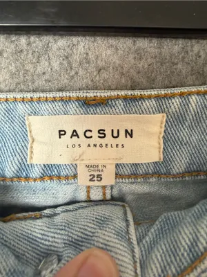 PacSun Woman’s Size 25 Light Blue Denim Mini Skirt with Frayed Hem thumbnail 2
