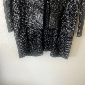 Puma Black and Gray Cardigan Sweater with Metallic‎ Shimmer XXL thumbnail 4