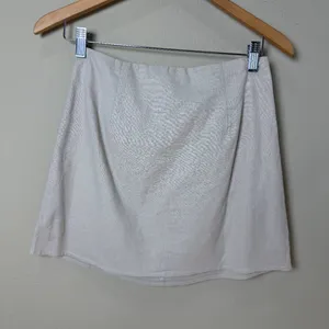 PRINCESS POLLY New Cariss Linen Blend Mini Skirt Beige Tan Size 4 thumbnail 4