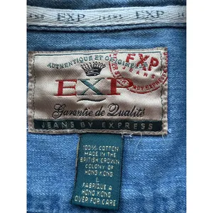 Vintage 90s Express Chambray Denim Button Down Women's Shirt Size Large thumbnail 9
